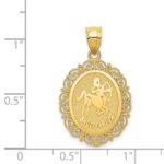 14k Solid Satin Polished Sagittarius Zodiac Oval Pendant - Image 4