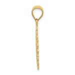 14k Solid Satin Polished Aquarius Zodiac Oval Pendant - Image 2