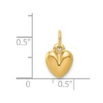 14K Polished 3-D Puffed Heart Charm - Image 3
