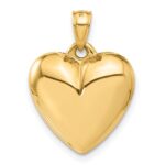 14K Polished 3-D Puffed Heart Pendant - Image 3