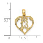 14k 13 in Heart Cut-out Pendant - Image 4