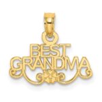 14k BEST GRANDMA with Flower Charm