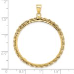 Wideband Distinguished Coin Jewelry 14k Polished Rope 32.7mm Prong Coin Bezel Pendant - Image 4