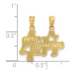 14k BEST FRIENDS 2-Piece Break-apart Puzzle Pieces Charm - Image 2