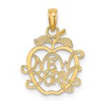 14k NEW YORK in Apple Cut-out Charm