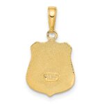 14k POLICE Badge with Engravable Area Pendant - Image 3