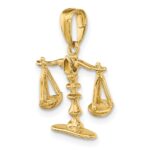 14k 3-D Moveable Scales of Justice Pendant - Image 4