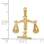 14k 3-D Moveable Scales of Justice Pendant - Image 5