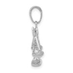 14k White Gold 3-D Moveable Scales of Justice Pendant - Image 2