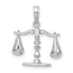 14k White Gold 3-D Moveable Scales of Justice Pendant - Image 4