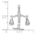 14k White Gold 3-D Moveable Scales of Justice Pendant - Image 3