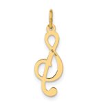 14k Polished Treble Clef Charm - Image 3