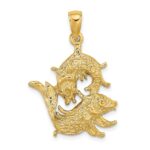 14k Large Pisces Zodiac Charm