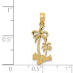 14k Double Palm Trees Pendant - Image 4