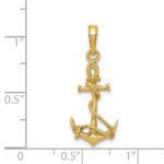 14k 3-D Anchor with Shackle and Entwined Rope Pendant - Image 4