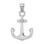 14K White Gold Polished 3-D Anchor Charm - Image 4