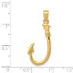 14k 3-D Fishing Hook Pendant - Image 4