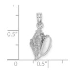 14K White Gold Conch Shell Charm - Image 3