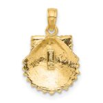 14k Textured Scallop Shell Pendant - Image 3