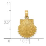 14k Textured Scallop Shell Pendant - Image 4