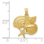 14k Four Shell Cluster Pendant - Image 3