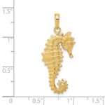 14k 3-D Seahorse Pendant - Image 4