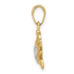 14k and White Rhodium Diamond-cut Blue Crab Pendant - Image 2