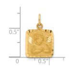14K Satin and Diamond-Cut Angel Square Charm - Image 4