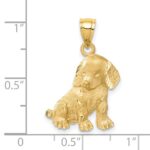 14k Satin Diamond-cut Dog Charm - Image 4