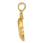 14k Stretching Cat Pendant - Image 2