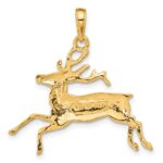 14k Deer Running Pendant - Image 3