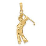 14k 3-D Golfer in Swing Charm - Image 4