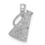 14K White Gold Megaphone with Handle Pendant - Image 3