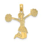 14k Cheerleader Jumping with Pom-Poms Charm