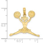 14k Cheerleader Jumping with Pom-Poms Charm - Image 4