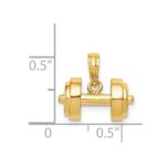 14k 3-D Single Barbell Pendant - Image 3