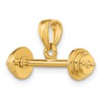 14k 3-D Barbell Pendant - Image 5
