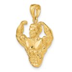 14k 3-D Bodybuilder Waist Up Pendant - Image 5