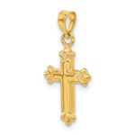 14k Fleur de Lis Hollow Cross Charm - Image 5