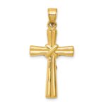 14K Hollow Crucifix Reversible to X-Center Cross Pendant - Image 4