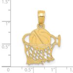 14k Basketball in Net Pendant - Image 4
