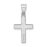 14k White Gold Polished Cross Charm - Image 3