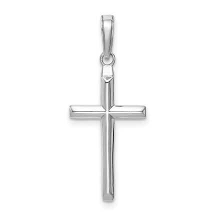 14k White Gold Reversible Same on Both Sides Latin Cross Pendant