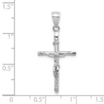 14K White Gold INRI Crucifix Pendant - Image 3