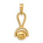 14k 3-D Baby Rattle with Moveable Ball Charm - Image 4