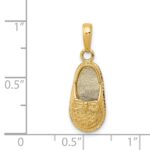 14k 3-D Baby Shoe with Bow Pendant - Image 3