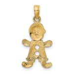 14k Playful Boy with Cut-Out Buttons Charm - Image 4