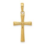 14K Diamond-cut -X- Center Cross Pendant