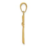 14K Diamond-cut -X- Center Cross Pendant - Image 2