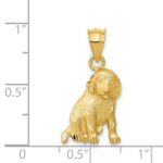 14k Satin Diamond-cut Dog Charm - Image 4
